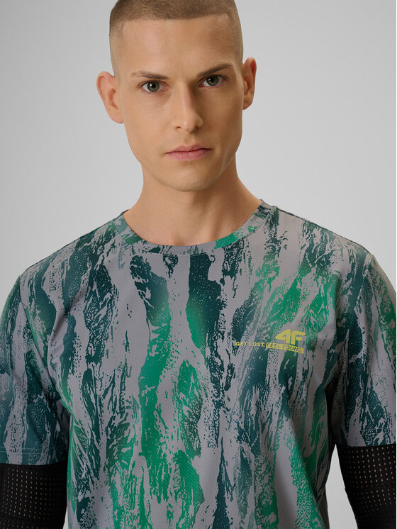 4F 4F Koszulka rowerowa GET LOST FEEL FOUND Zielony Regular Fit
