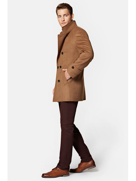 Lancerto Lancerto Płaszcz wełniany Arendal PC073223000009 Brązowy Regular Fit
