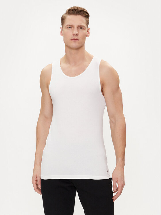 Tommy Hilfiger Tommy Hilfiger Komplektas: Tank top marškinėliai (3 vnt.) UM0UM03179 Balta Slim Fit