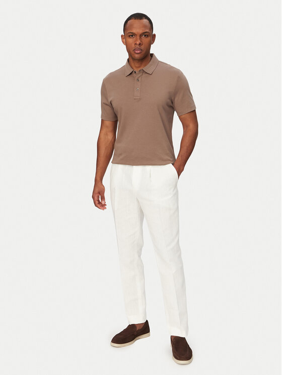 HUGO HUGO Medžiaginės kelnės 50559695 Kreminė Regular Fit