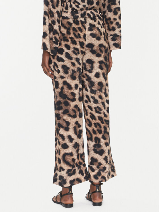 LOLA CASADEMUNT LOLA CASADEMUNT Kalhoty z materiálu LS2514018 Hnědá Relaxed Fit
