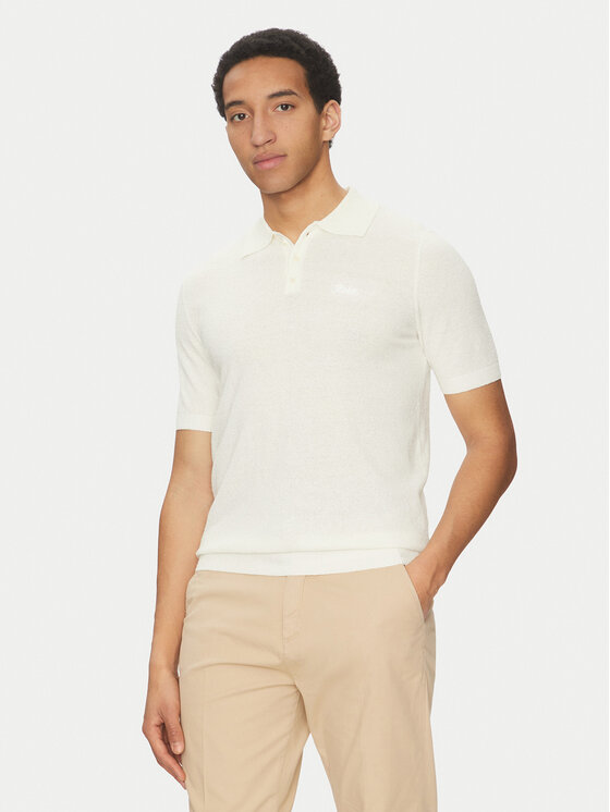 Robe di Kappa Robe di Kappa Polo majica Robe Giovani 65121IW Écru Regular Fit