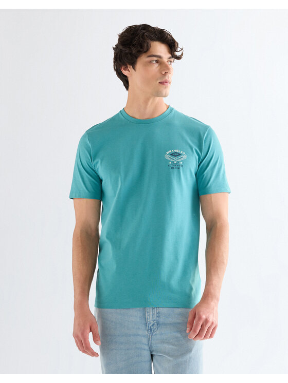 Wrangler Wrangler T-Shirt SMALL AMERICANA TEE Niebieski Regular Fit
