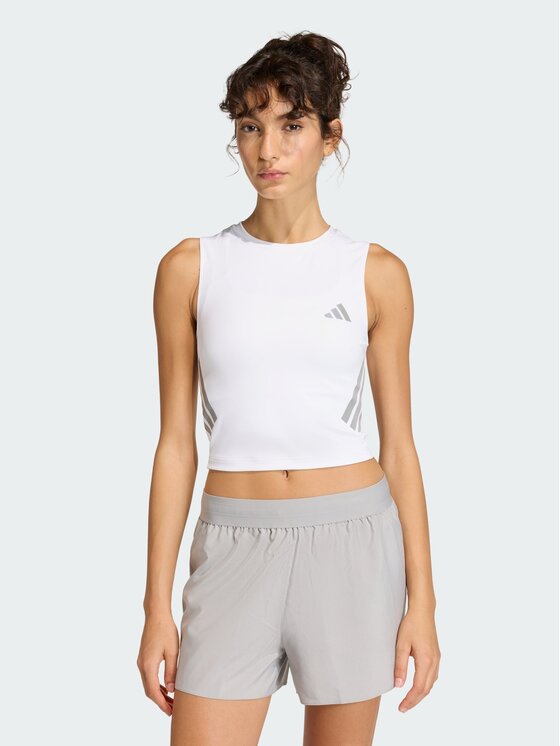 adidas adidas Koszulka techniczna adi365 Iconic Running Crop Biały Fitted Fit