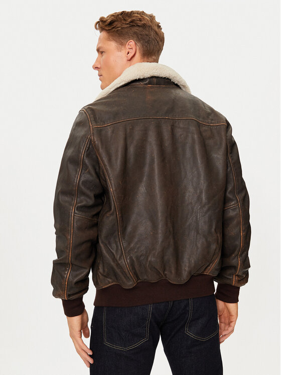 SCHOTT N.Y.C. SCHOTT N.Y.C. Шкіряна куртка LCPILOTUSED Коричневий Regular Fit