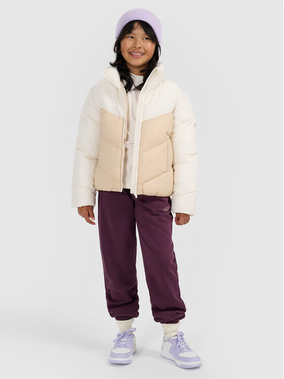 4F 4F Kurtka puchowa OUTERWEAR Kremowy Regular Fit