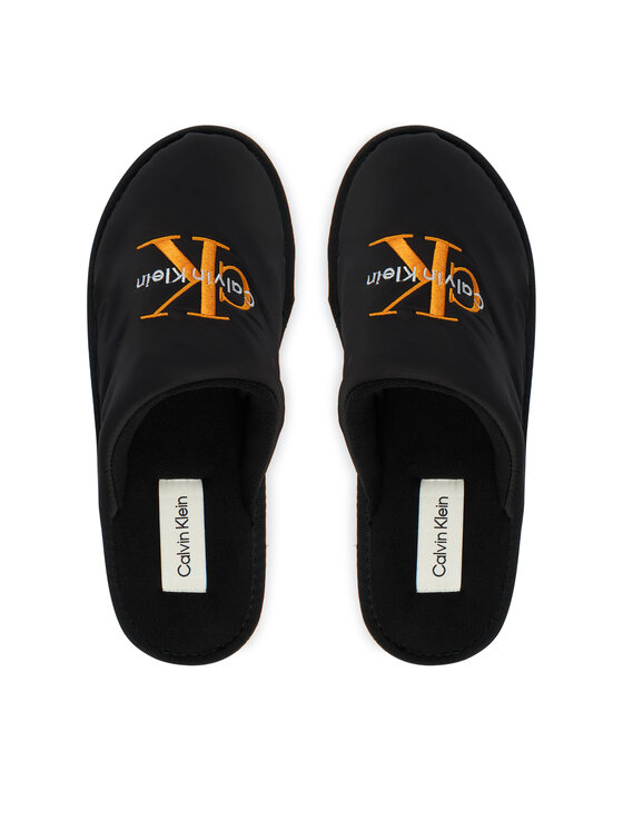 Calvin Klein Calvin Klein Papuče Hotel Slipper Mono Embro YM0YM01392 Čierna