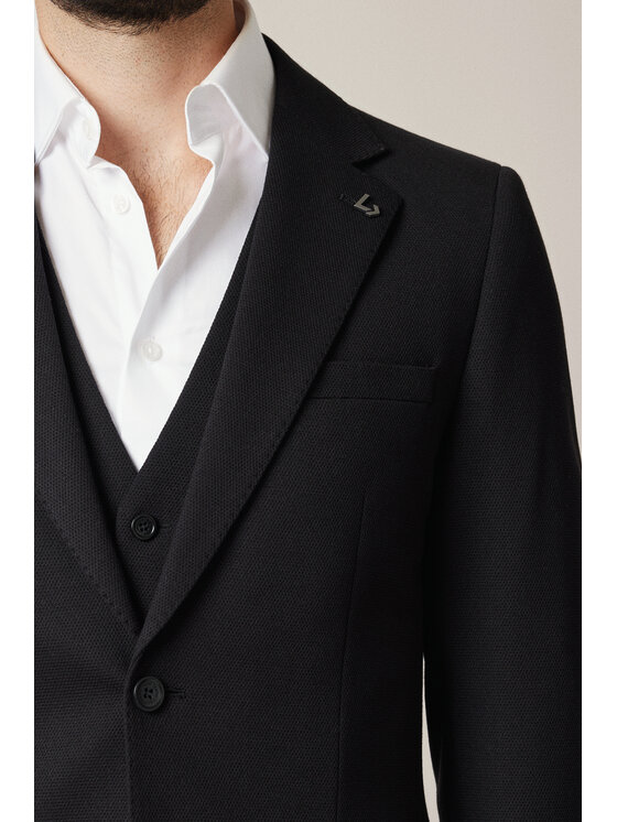 Lancerto Lancerto Marynarka Fobello MA131225000001 Czarny Slim Fit