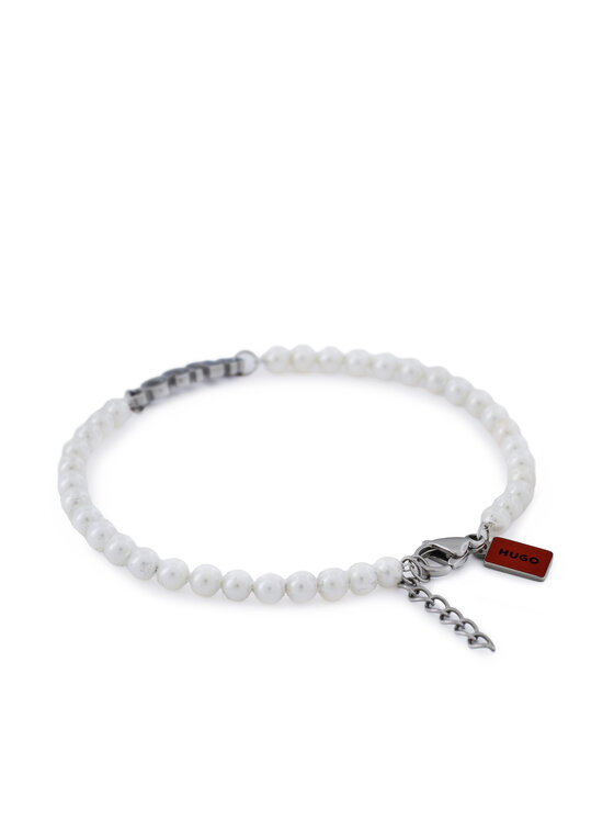 HUGO HUGO Zapestnica E-Smallpearl-Bra 50544521 Bela