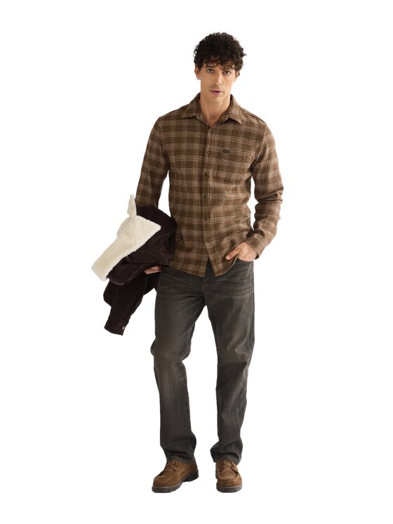 Wrangler Wrangler Koszula 112386948 Brązowy Regular Fit