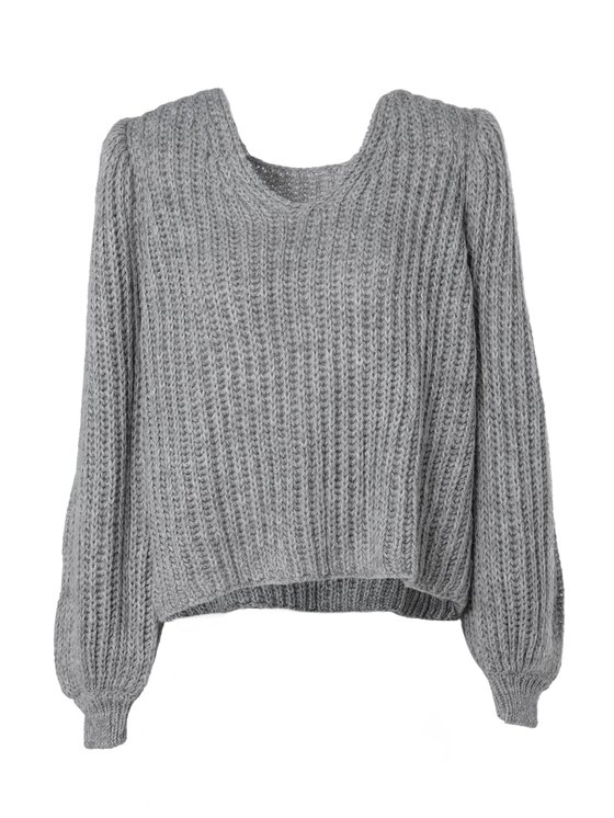 LAURELLA LAURELLA Sweter Laurella 6TU064108 Szary Regular Fit