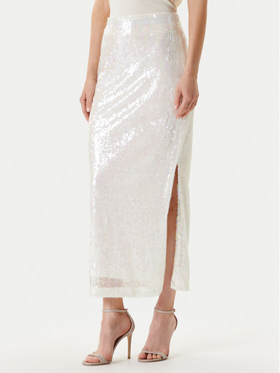 YAS YAS Maxi suknja Sequina 26037771 Écru Regular Fit