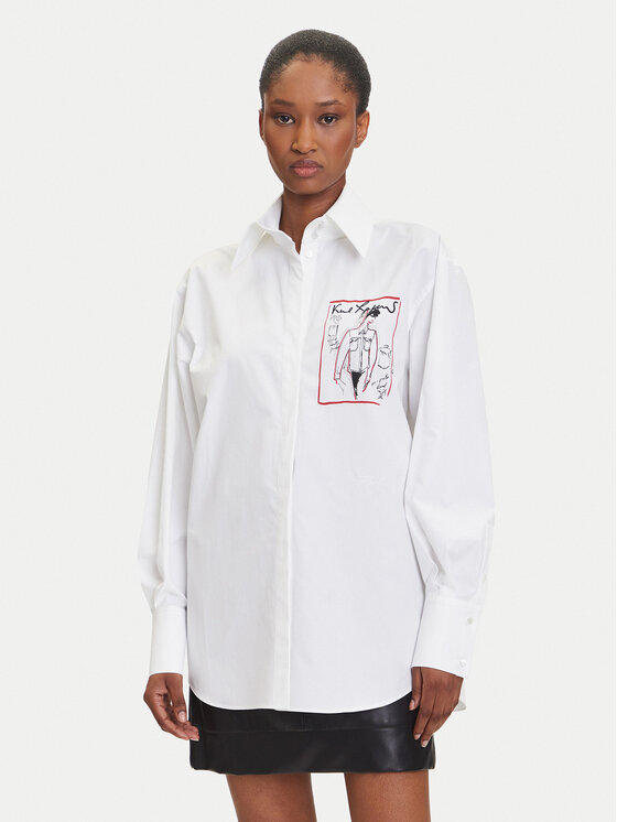KARL LAGERFELD KARL LAGERFELD Košile A3W11040 Bílá Relaxed Fit