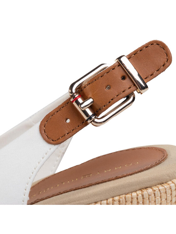 Tommy Hilfiger Tommy Hilfiger Еспадрили Iconic Elena Sling Back Wedge FW0FW04789 Екрю