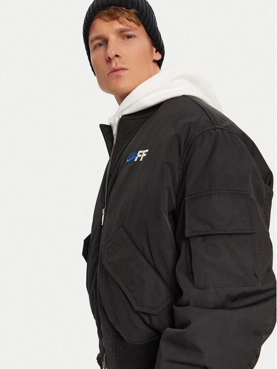 Off-White Off-White Μπόμπερ μπουφάν OMEH049S23FAB0011001 Μαύρο Regular Fit
