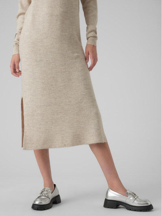Vero Moda Vero Moda Džemper haljina 10291689 Bež Relaxed Fit