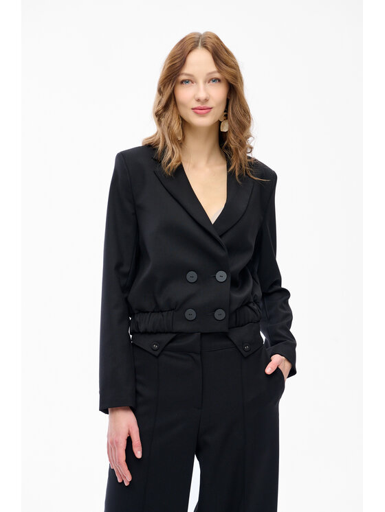 blue shadow blue shadow Marynarka Fabia Czarny Regular Fit