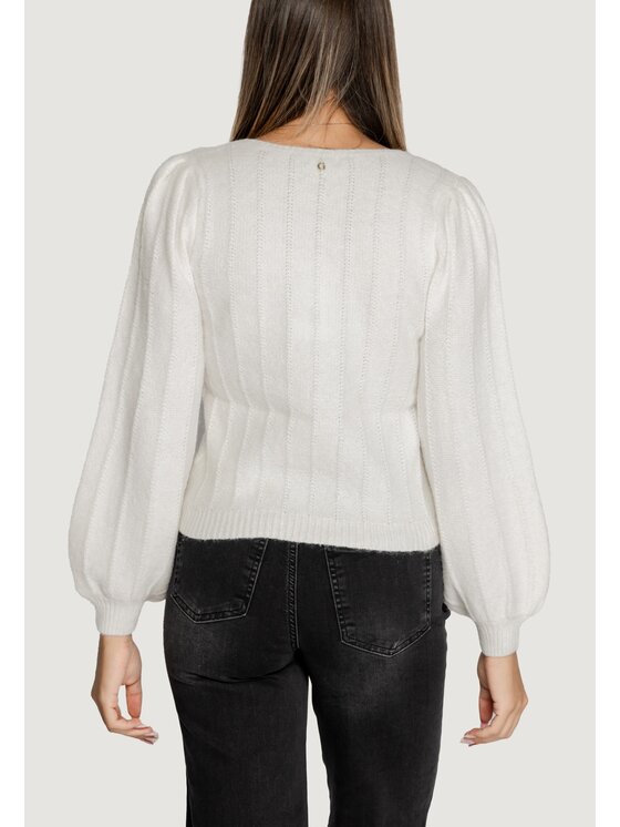 Guess Guess Sweter LS VN MADELINE TEXTURE Biały Classic Fit