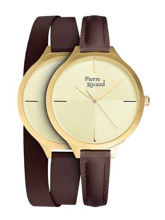 Pierre Ricaud Pierre Ricaud Hodinky P22005.1B11LQ-SET Hnědá