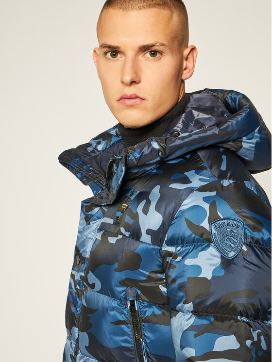 BLAUER Piumino Corto Uomo Blu – 100% Poliammide, Imbottitura In Piuma, Tasche Zip, Taglie Dalla S Alla XL