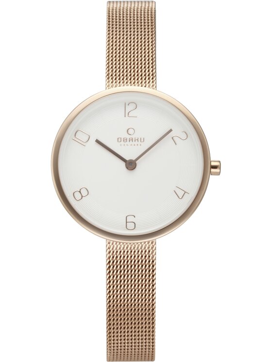 Obaku Obaku Zegarek V195LXVIMV Różowe złoto