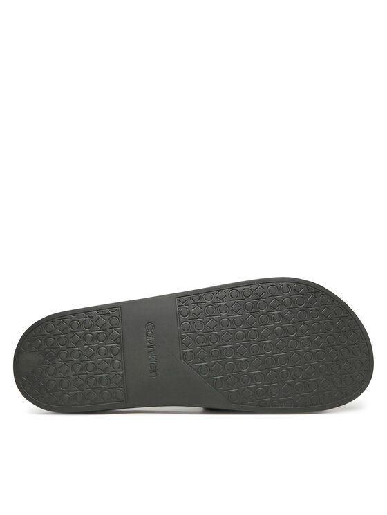 Calvin Klein Calvin Klein Şlapi Pool Slide Double T HM0HM01752 Kaki
