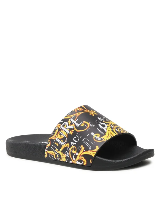 Versace Jeans Couture Pantoletten 74VA3SQ3 ZS631 Schwarz