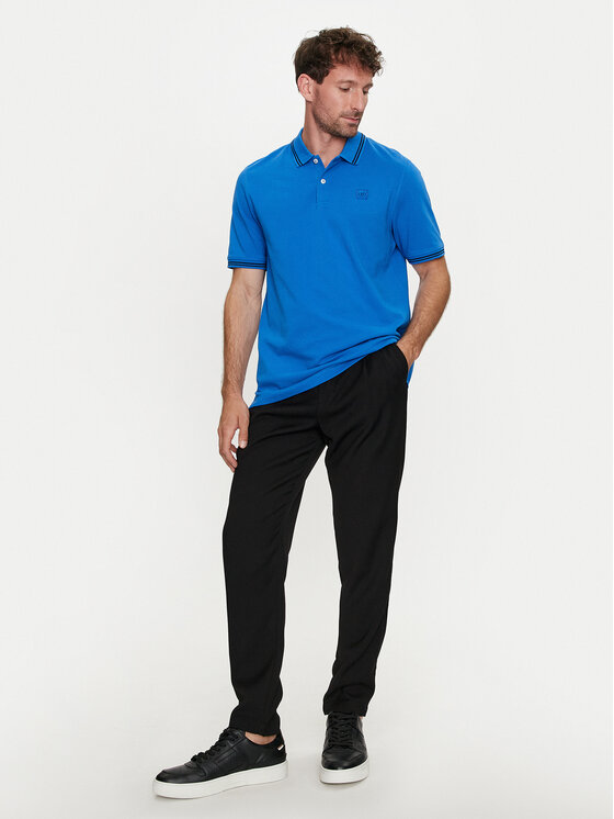 Bugatti Bugatti Polo majica 8150 55001A Modra Slim Fit