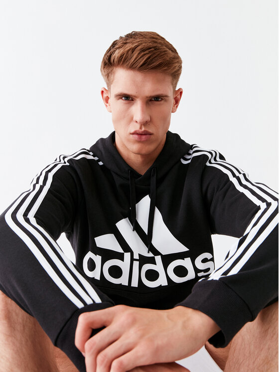 adidas adidas Džemperis ar kapuci Essentials H14641 Melns Regular Fit