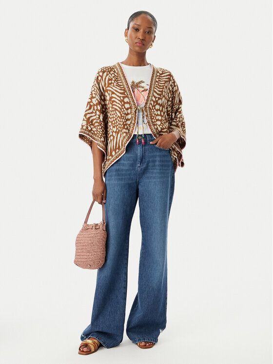 LOLA CASADEMUNT LOLA CASADEMUNT Kimonó LS2602002 Barna Regular Fit