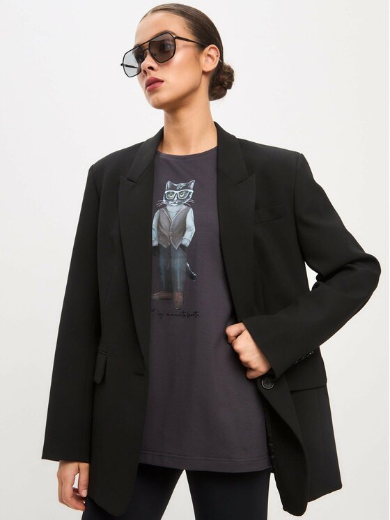 CAT by maniita lacitta CAT by maniita lacitta T-Shirt Printed oversized T-shirt Szary Long Fit