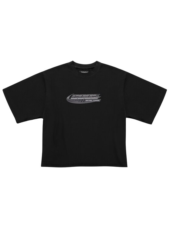 2005 2005 T-Shirt Retro Tuned Czarny Oversize