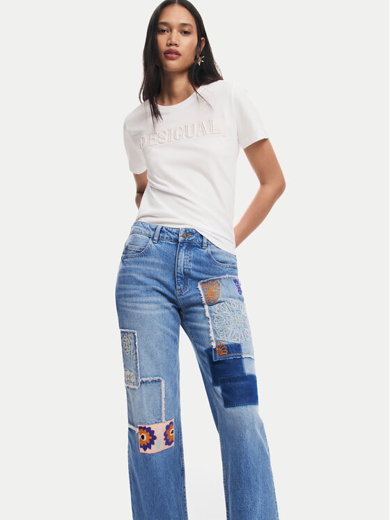 Desigual Desigual Jeansy Mila 24WWDD97 Niebieski Straight Fit