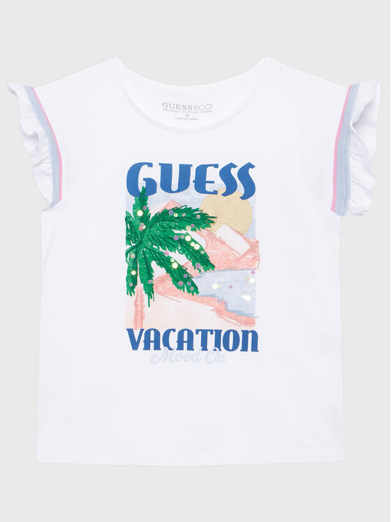 Guess Tricou J3GI26 K8HM0 Alb Regular Fit