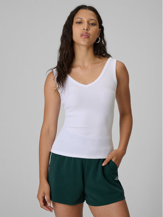 4F 4F Top ESSENTIAL Biały Slim Fit
