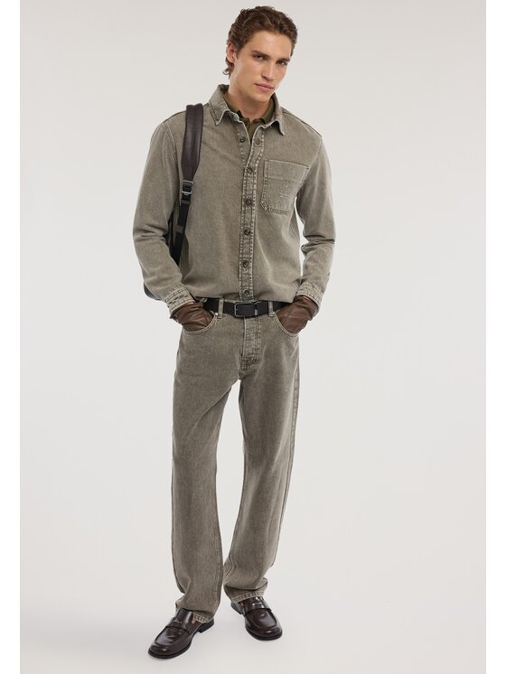 Trussardi Trussardi Koszula 54038200031N0SS Szary Regular Fit
