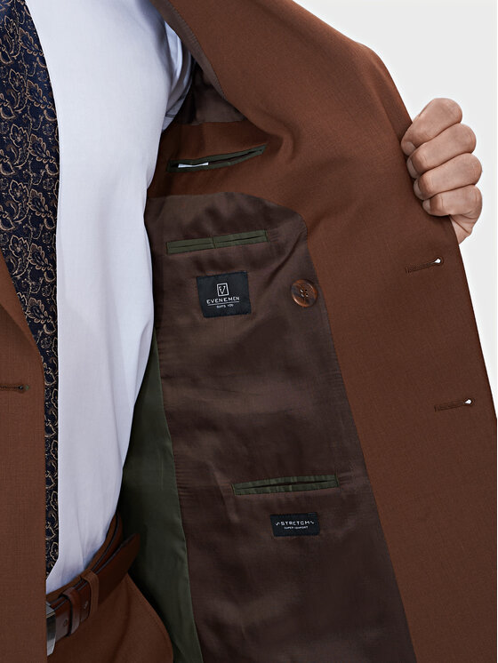 Evenemen Evenemen Garnitur Rector Brązowy Slim Fit