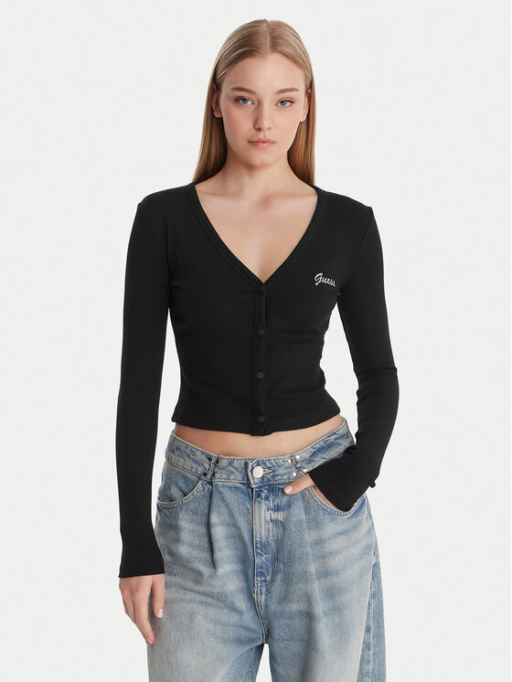 Guess Guess Kardigan V6RP06 K8RT2 Černá Regular Fit