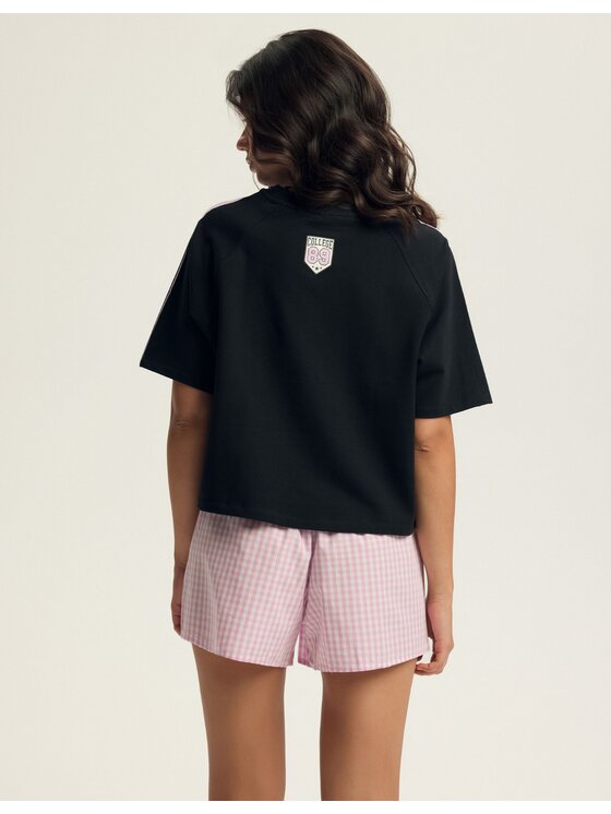 Esotiq Esotiq T-Shirt 43759 Czarny Oversize