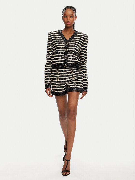 Balmain Balmain Pantaloncini di tessuto DF1PA265XJ31 Nero Regular Fit