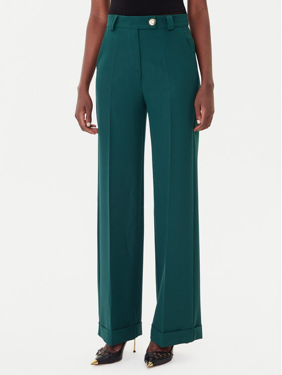Maryley Spodnie materiałowe 25IB563/43BI Zielony Regular Fit