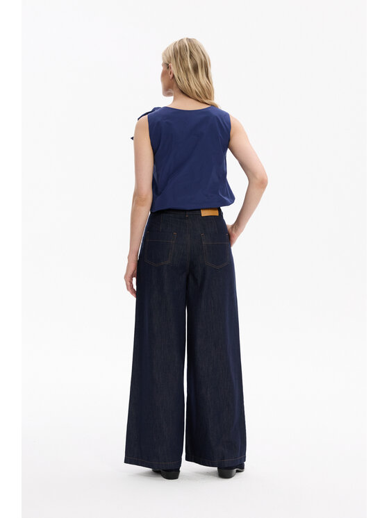 Deni Cler Milano Deni Cler Milano Spodnie materiałowe T-DC-5277-F5-10-59-1 Granatowy Oversize