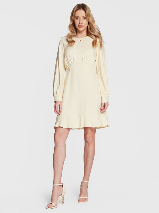 Closet London Closet London Kleid für den Alltag D8599 Beige Regular Fit