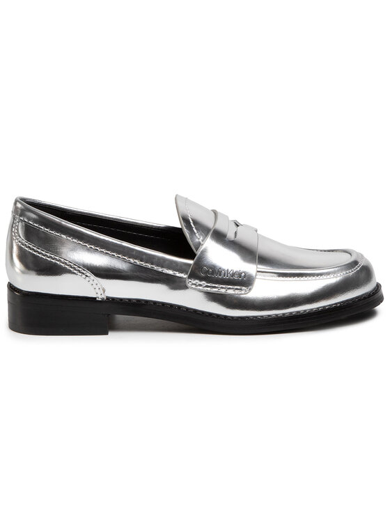 calvin klein silver loafers