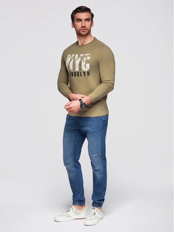Ombre Ombre Jeansy OM-PADJ-0267 Niebieski Jogger Fit