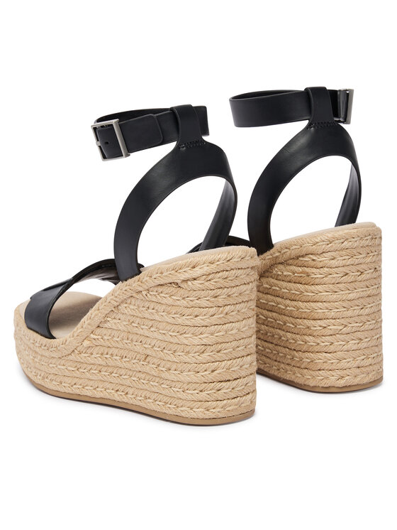 Calvin Klein Calvin Klein Espadrile Wedge Espad 70 Embl Lth HW0HW02897 Črna