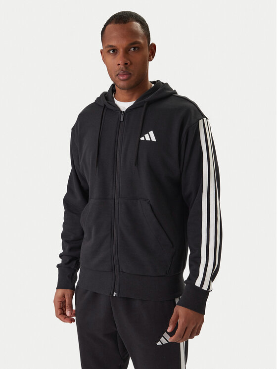adidas adidas Mikina Essentials 3-Stripes JD1877 Čierna Regular Fit