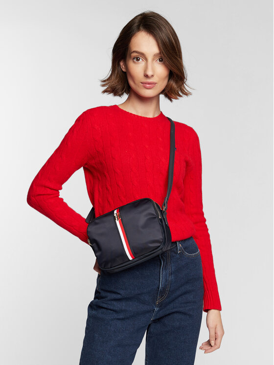 Tommy Hilfiger Handtasche Poppy Crossover Corp AW0AW11334 Dunkelblau Modivo