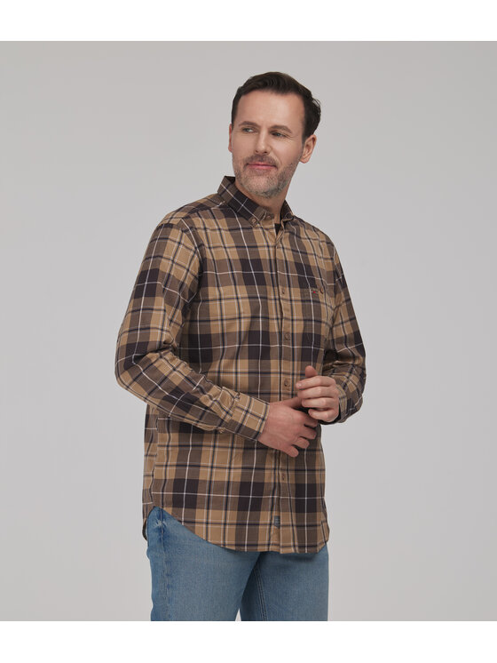 Lee Cooper Lee Cooper Koszula NEW TENBY Brązowy Comfort Fit