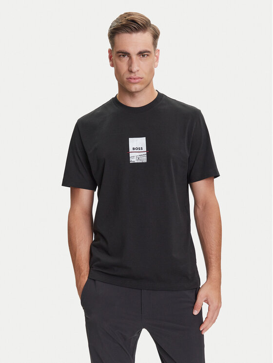 BOSS BOSS Majica Photoprint 50545869 Črna Relaxed Fit